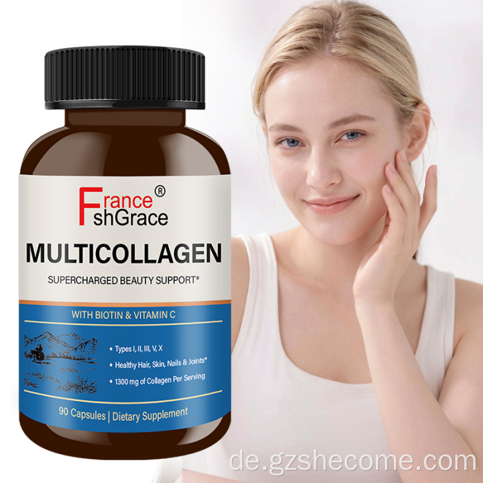 Shecome Multi-Kollagen-Kapseln unterstützen gesunde Nägel